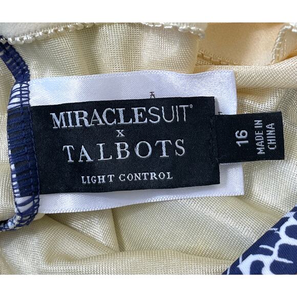 Miraclesuit x Talbots High Neck One Piece Swimsuit Ombré Shells Size 16 Pool NEW - Picture 12 of 13